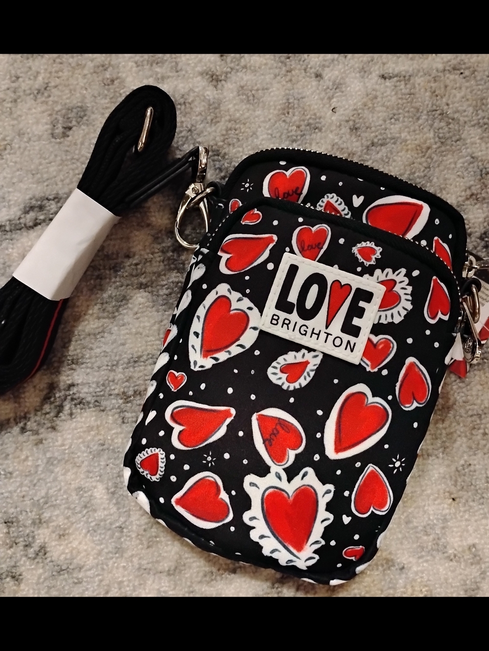 Brighton Crossbody Red Hearts A Flutter - Picture 4 of 5